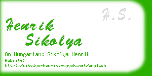 henrik sikolya business card